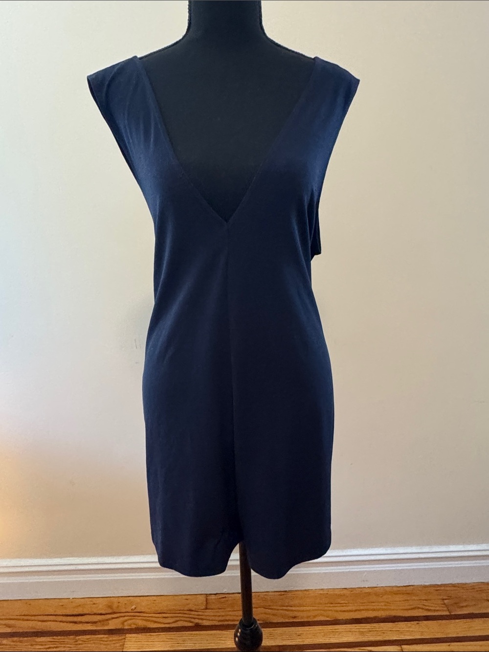 Classic V-Neck Navy Shift short romper